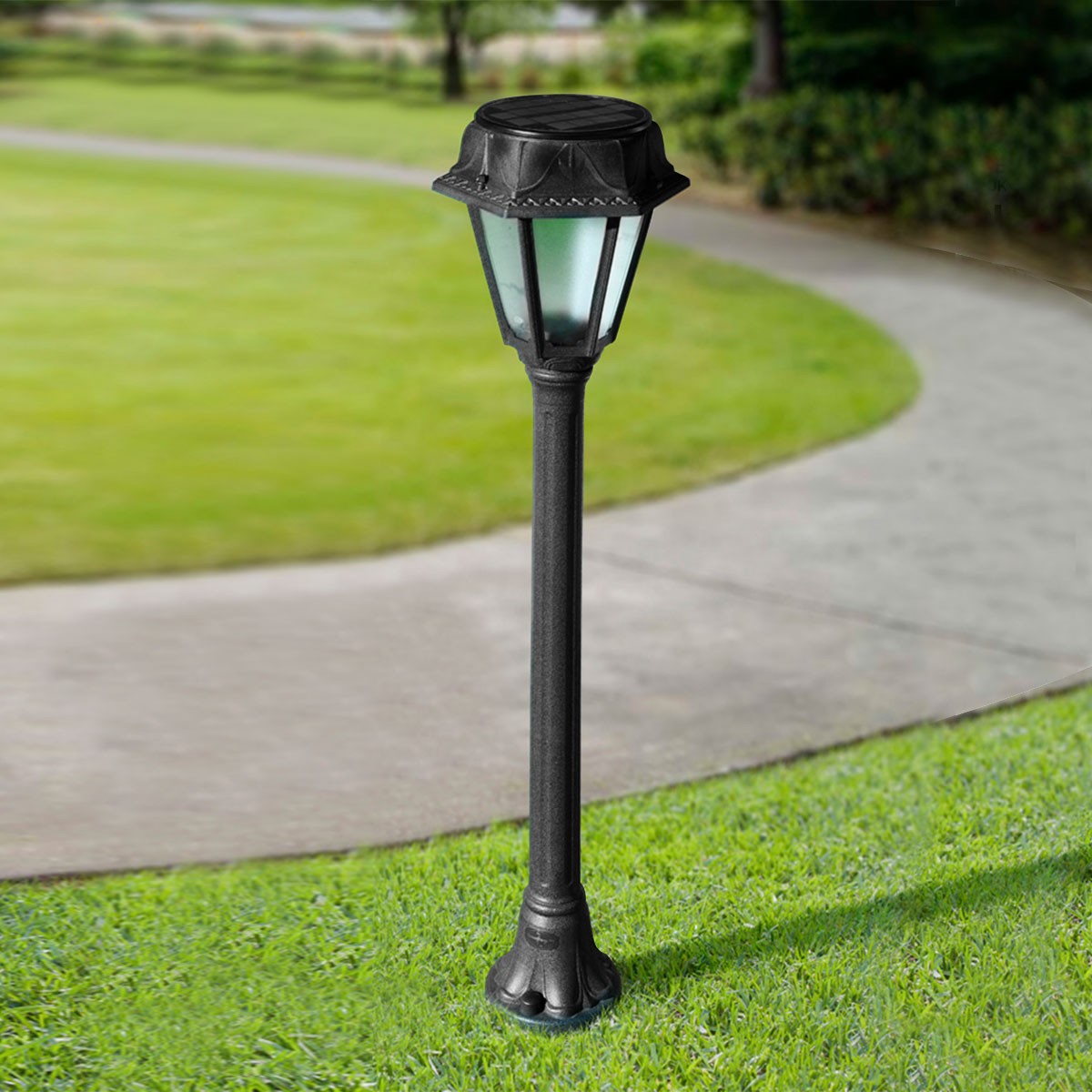 Bolardo solar de jardín "MIZAR/ROSETTA" con sensor PIR - 2 modos de funcionamiento - 4000K