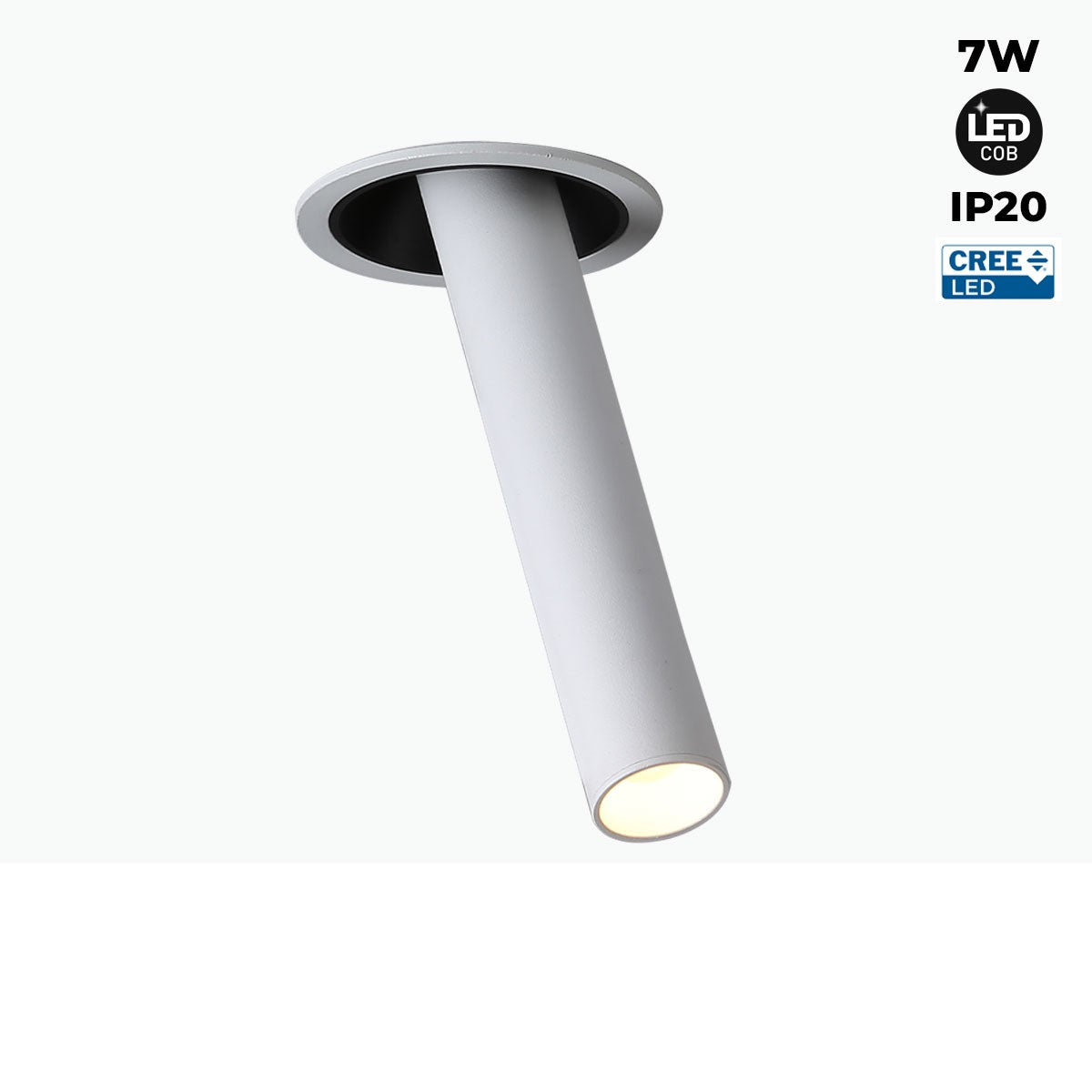 Foco LED empotrable orientable "ALAI" - Zoom - 200mm - 2800K - LED COB - chip Cree - 7W