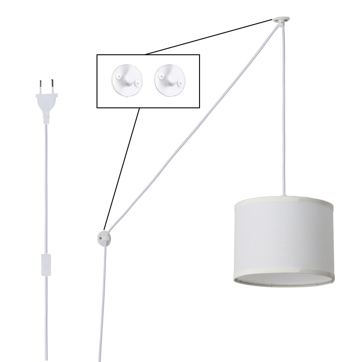 Lámpara colgante decorativa "KIM" - Con cable y enchufe - E27