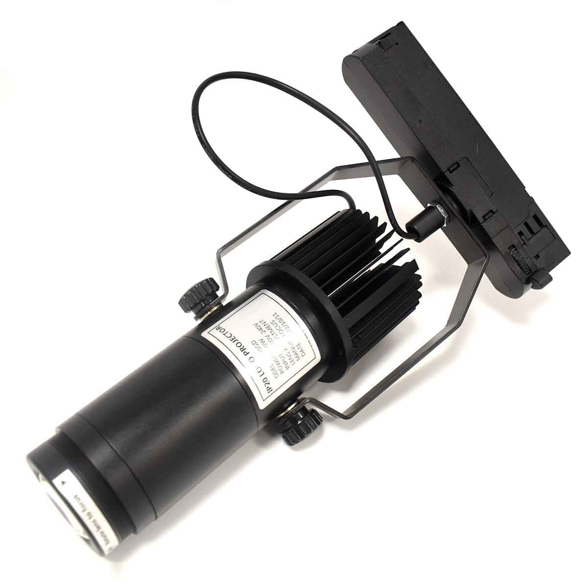 Proyector de logos LED GOBO para carril trifásico interior - 20W - Óptica 20° - IP20