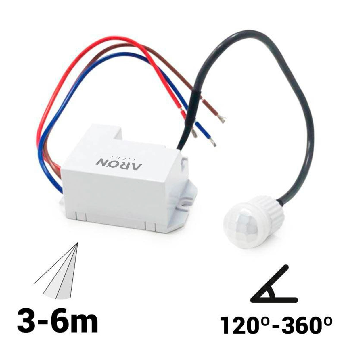 Sensor de movimiento PIR de pared/techo 120º/360º - IP20