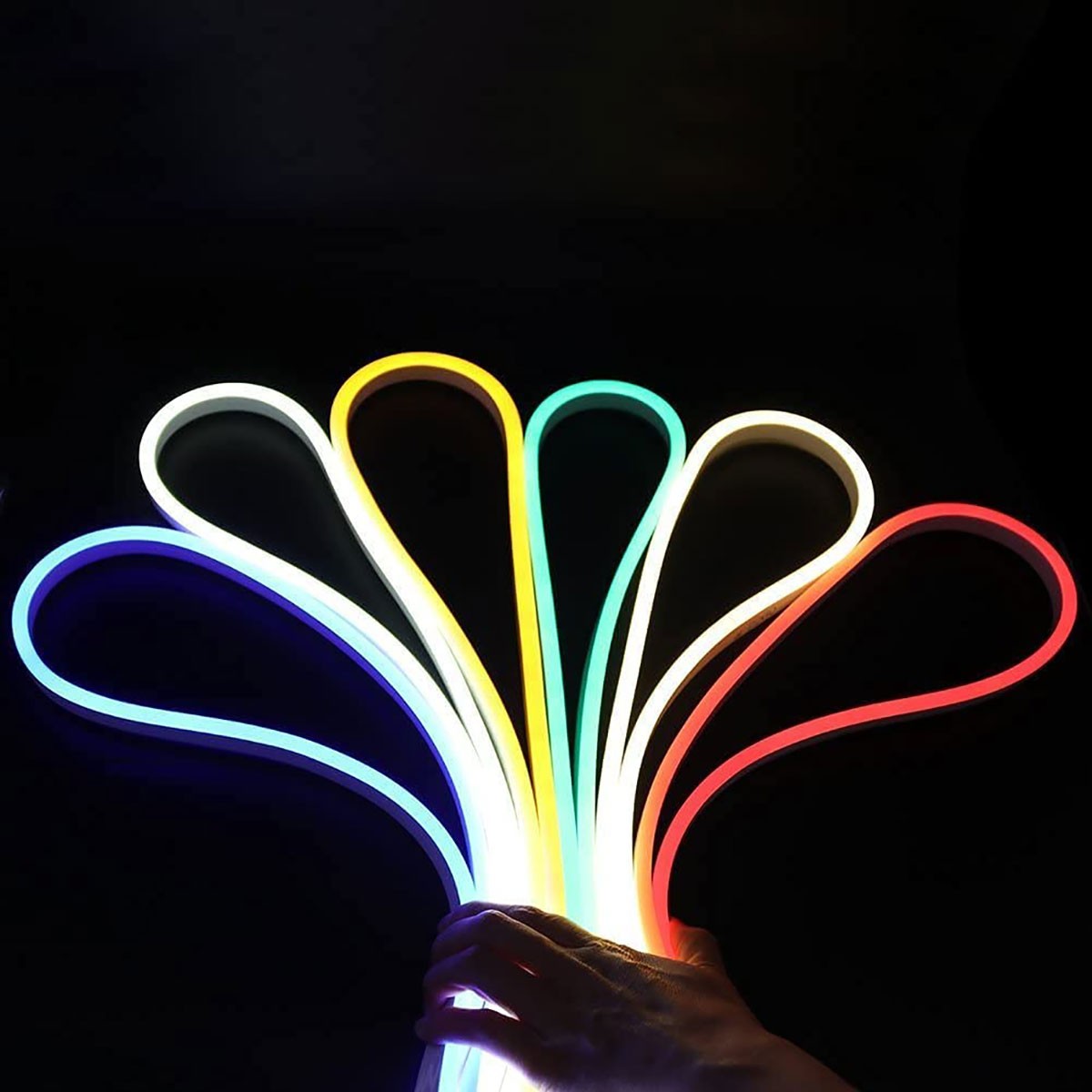 Neón LED flexible 24V DC - 4x10mm - 5 metros - Kit completo - IP67 - 11W/m - Curvatura lateral