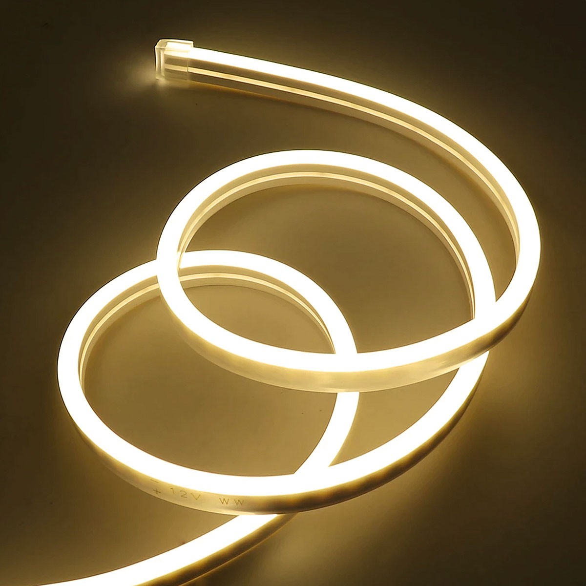 Neón LED flexible 24V DC - 4x10mm - 5 metros - Kit completo - IP67 - 11W/m - Curvatura lateral