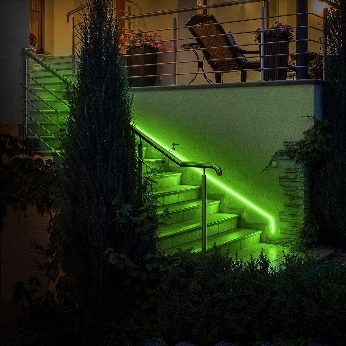 Neón LED flexible 24V DC - 4x10mm - 5 metros - Kit completo - IP67 - 11W/m - Curvatura lateral