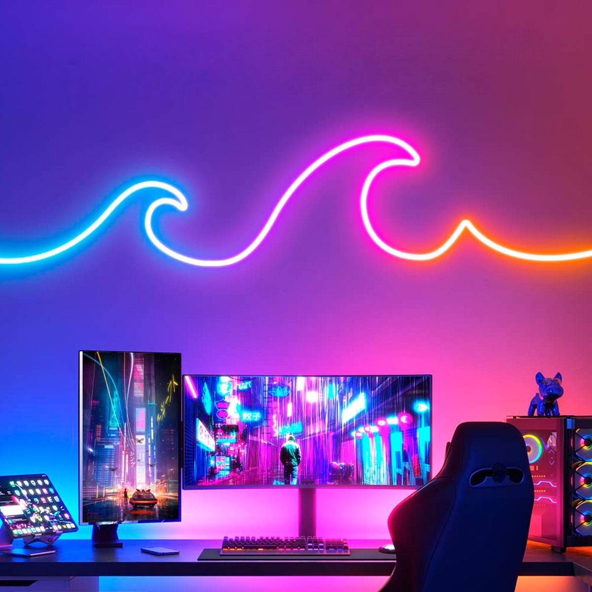 Neón LED Flexible RGB - 24V/DC 4x10mm - 5 metros - Kit completo - IP67 - 20W/m - Curvatura lateral