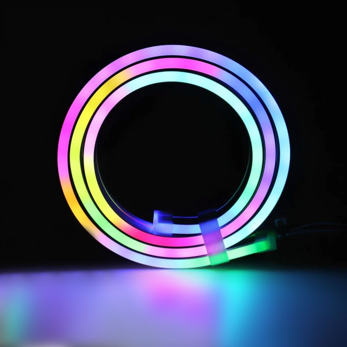 Neón LED Flexible RGB - 24V/DC 4x10mm - 5 metros - Kit completo - IP67 - 20W/m - Curvatura lateral