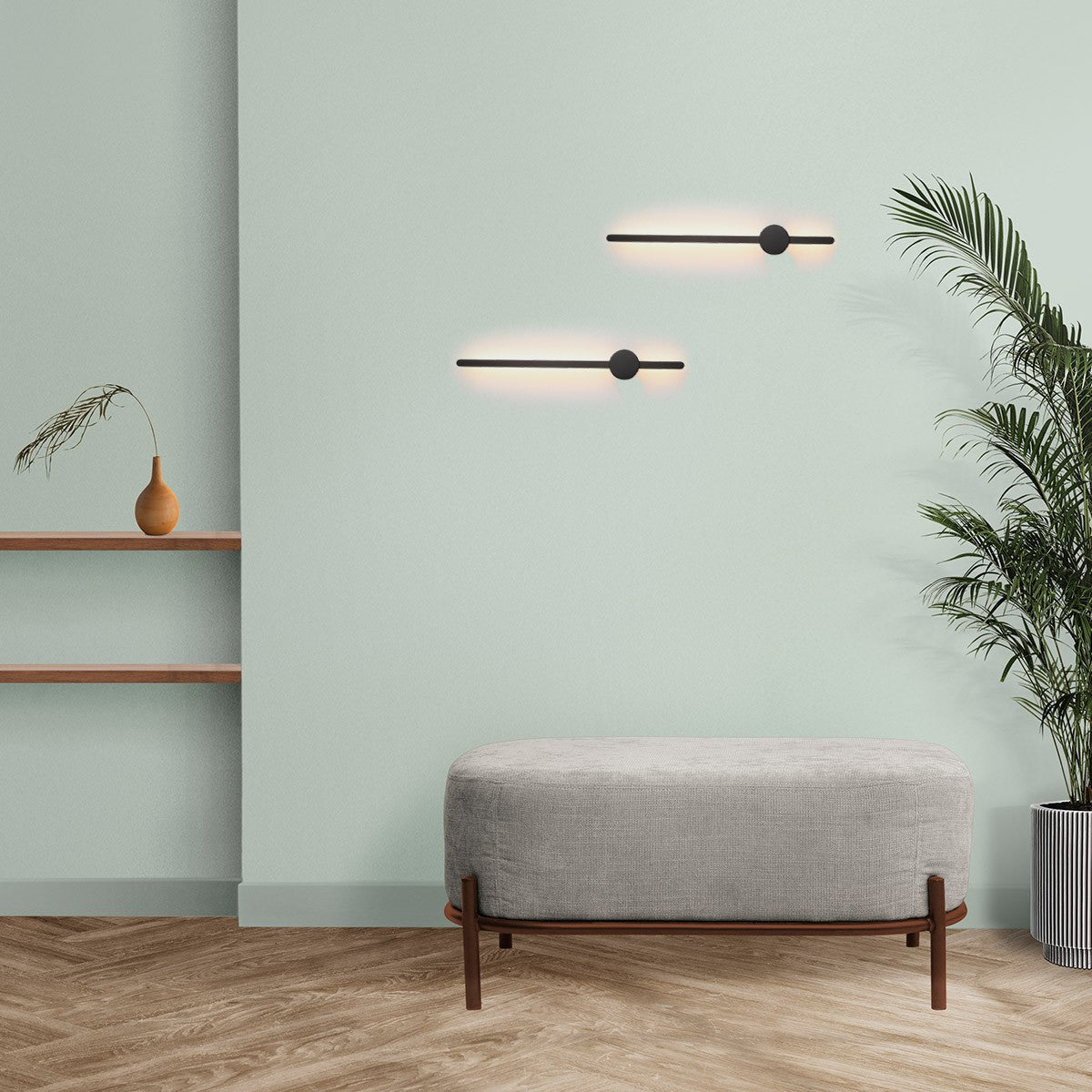 Aplique de pared minimalista lineal "MARKEL" 10W - Blanco Cálido