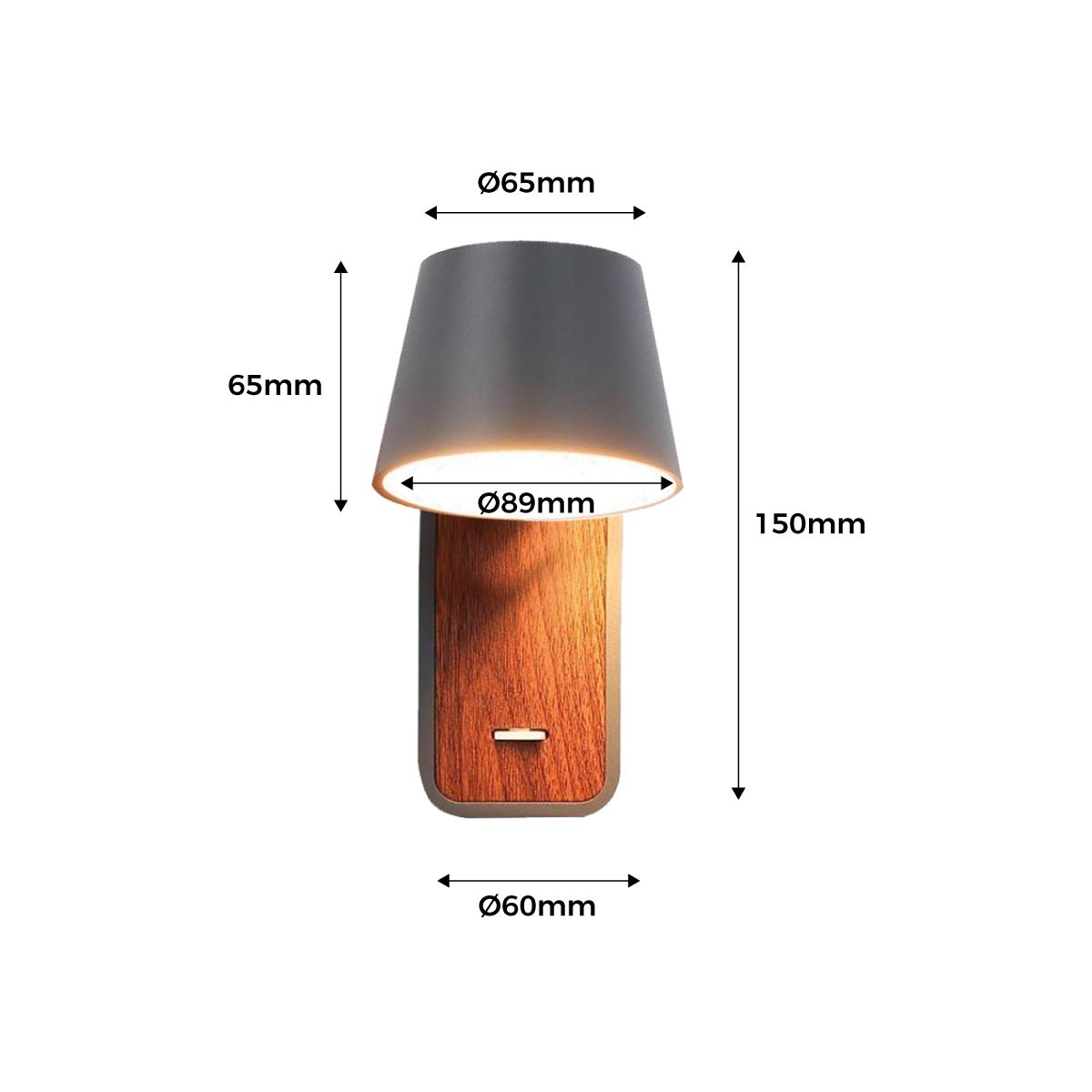 Aplique LED para Dormitorio de Madera rotatorio "KOPPEN" 6W 2700K