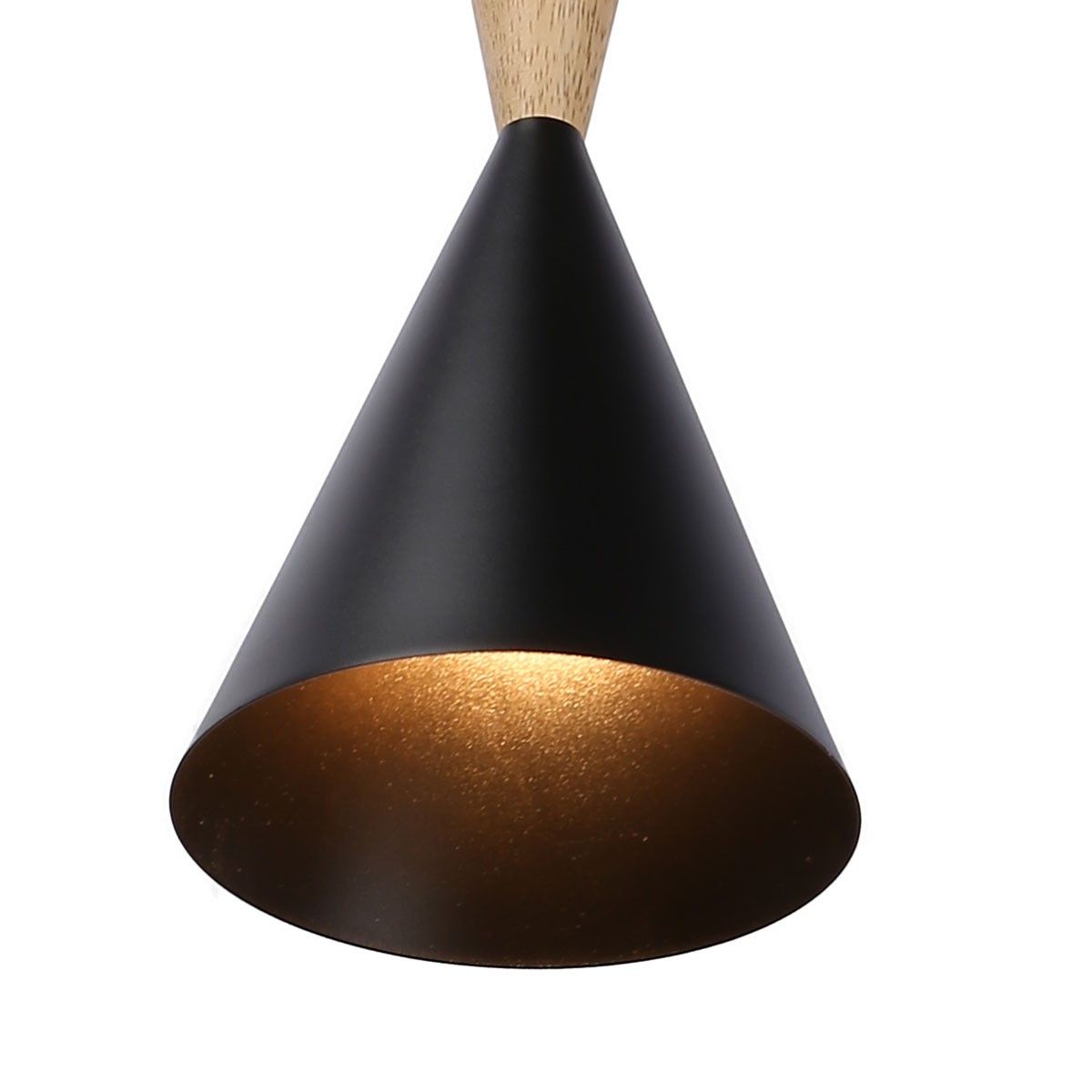 Lámpara colgante nórdica en metal y madera "Exan"