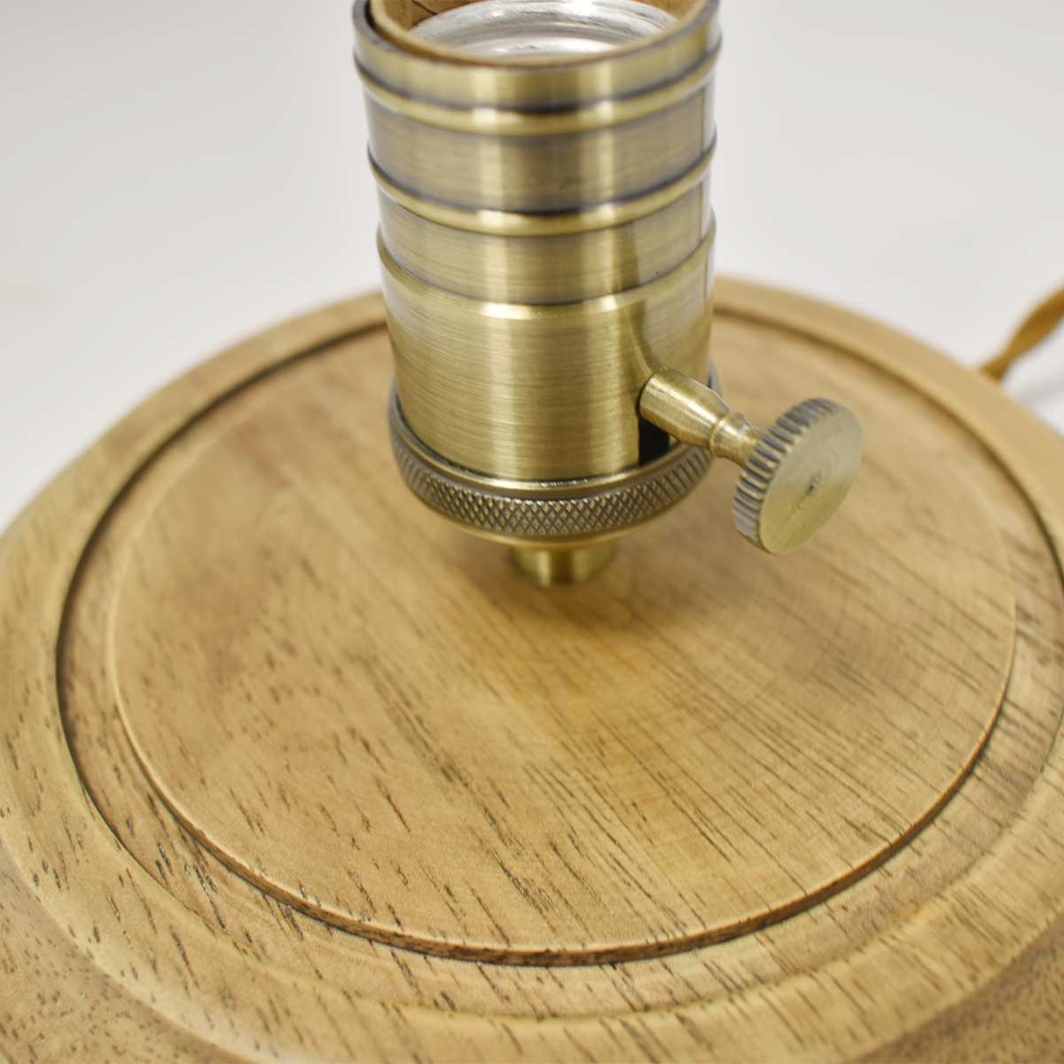Lámpara de vidrio y madera para mesa "TULE"