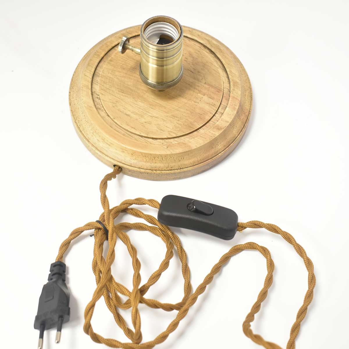 Lámpara de vidrio y madera para mesa "TULE"
