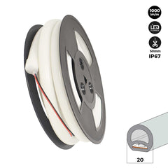 Neón LED flexible circular - 24V DC - Instalación sobre superficie - Ø20mm - 5 metros - 13W/m - Kit completo -  IP67
