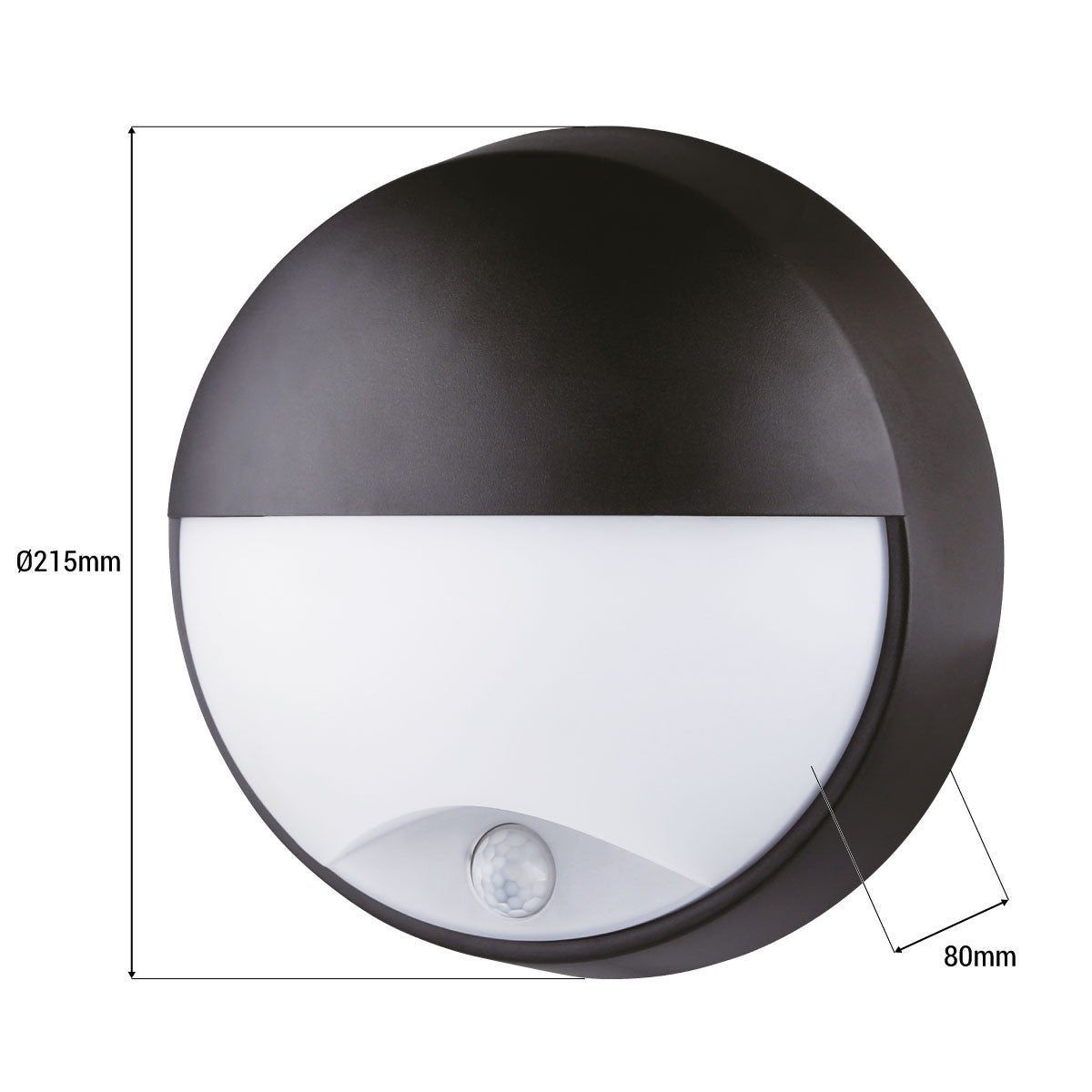 Aplique de pared exterior circular con sensor PIR - IP54 - 110º - 10W