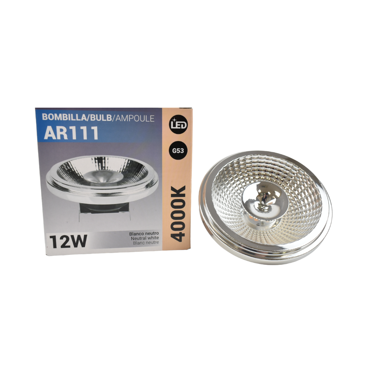 Bombilla LED AR111 G53 12W - 12V - 45º