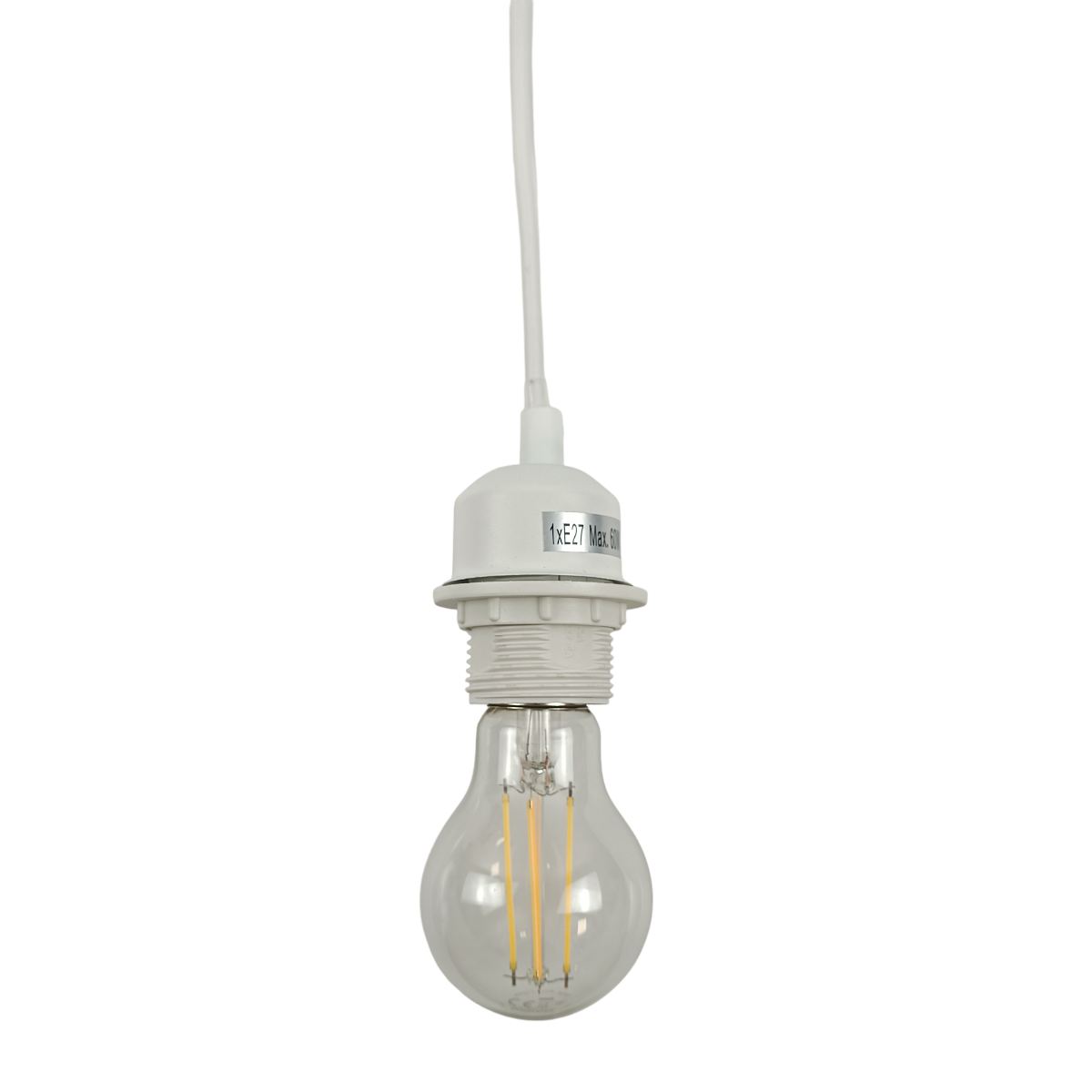 Casquillo E27 con cable de PVC, interruptor y enchufe
