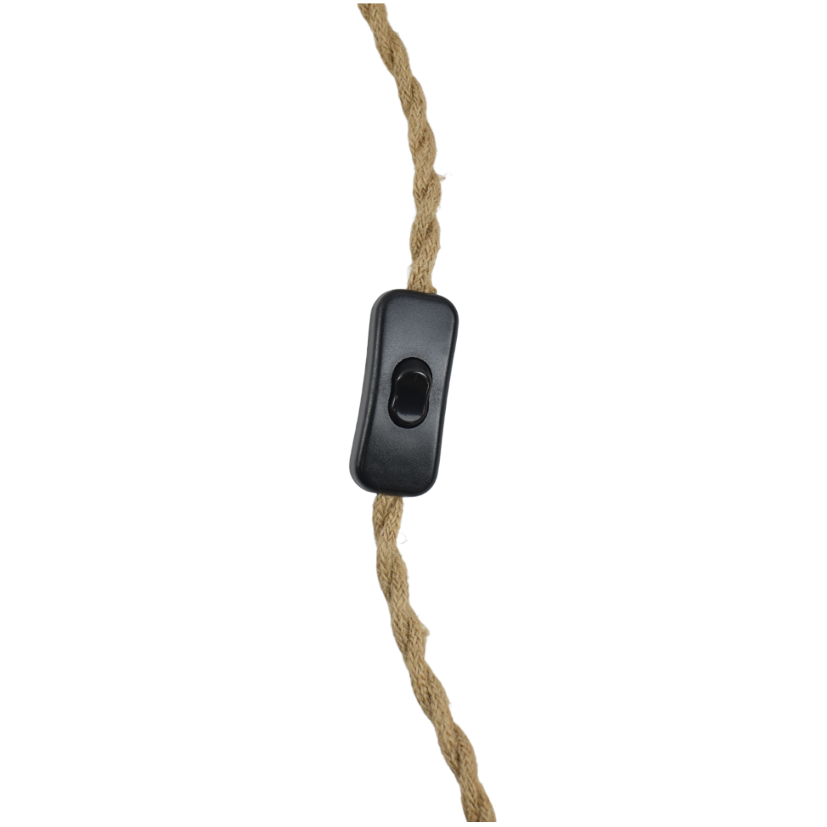 Casquillo E27 con cable de yute trenzado, interruptor y enchufe