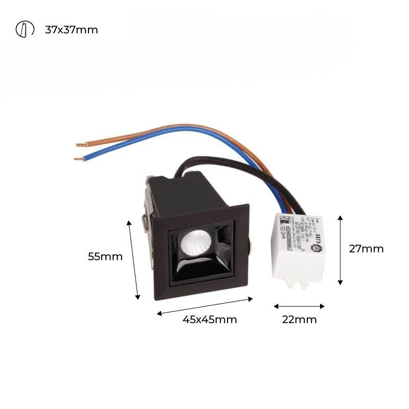Foco lineal LED empotrable 2W - UGR18 - CRI90 - Chip OSRAM
