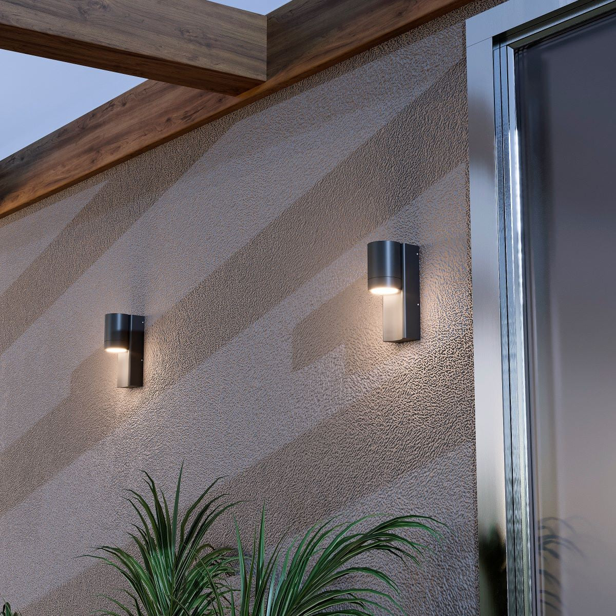 Aplique de pared exterior en aluminio "MALEY" - IP44 - GU10