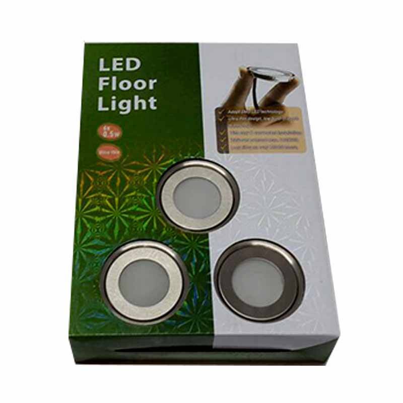 Kit 6 focos LED RGB empotrables en suelo Ø58x9mm 0,5W 12V-DC IP67
