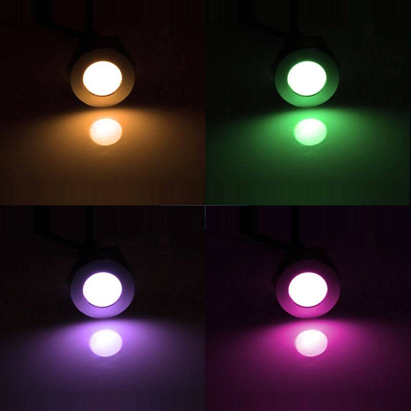 Kit 6 focos LED RGB empotrables en suelo Ø58x9mm 0,5W 12V-DC IP67