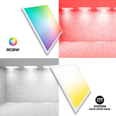 Panel LED empotrable WIFI SMART RGB / RGBW + CCT - 60x60 cm - 40W - Con KIT de montaje