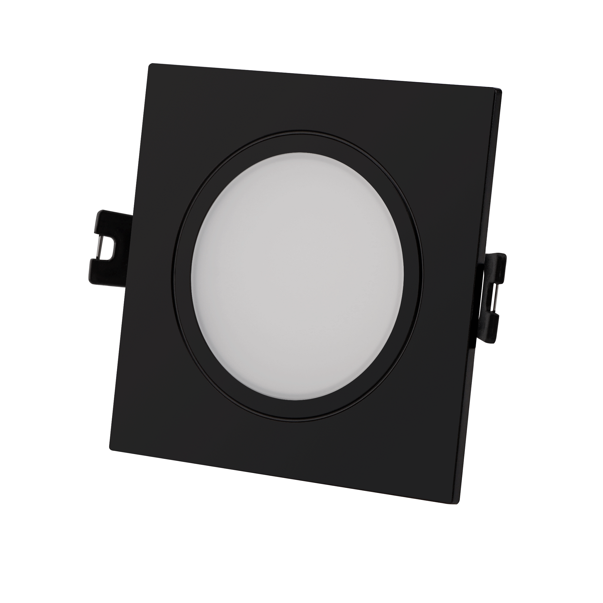 Aro downlight cuadrado para bombilla GU10/MR16 - Difusor opal - Corte Ø 75-80 mm - IP54