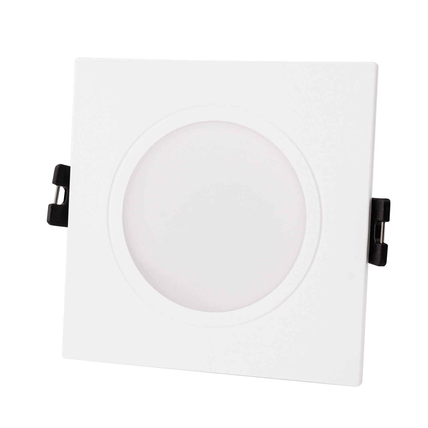 Aro downlight cuadrado para bombilla GU10/MR16 - Difusor opal - Corte Ø 75-80 mm - IP54
