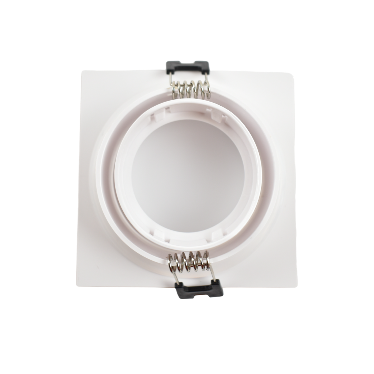 Aro downlight cuadrado para bombilla GU10/MR16 - Difusor opal - Corte Ø 75-80 mm - IP54