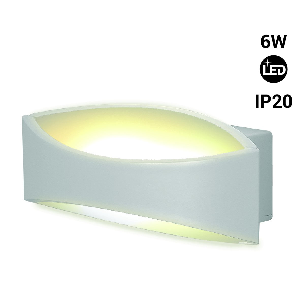 Aplique de pared LED bidireccional - IP20 - 3000K - 6W