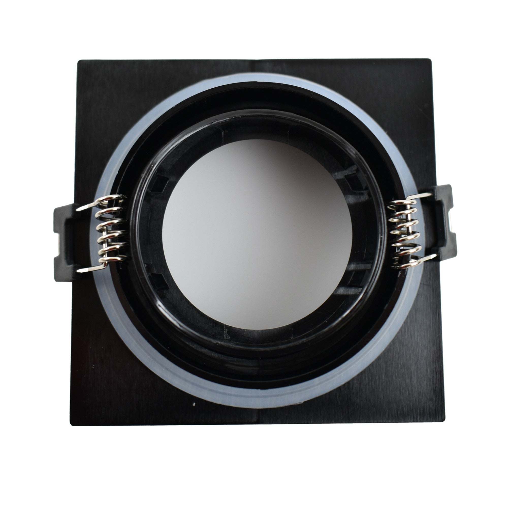 Aro downlight cuadrado para bombilla GU10/MR16 - Difusor opal - Corte Ø 75-80 mm - IP54