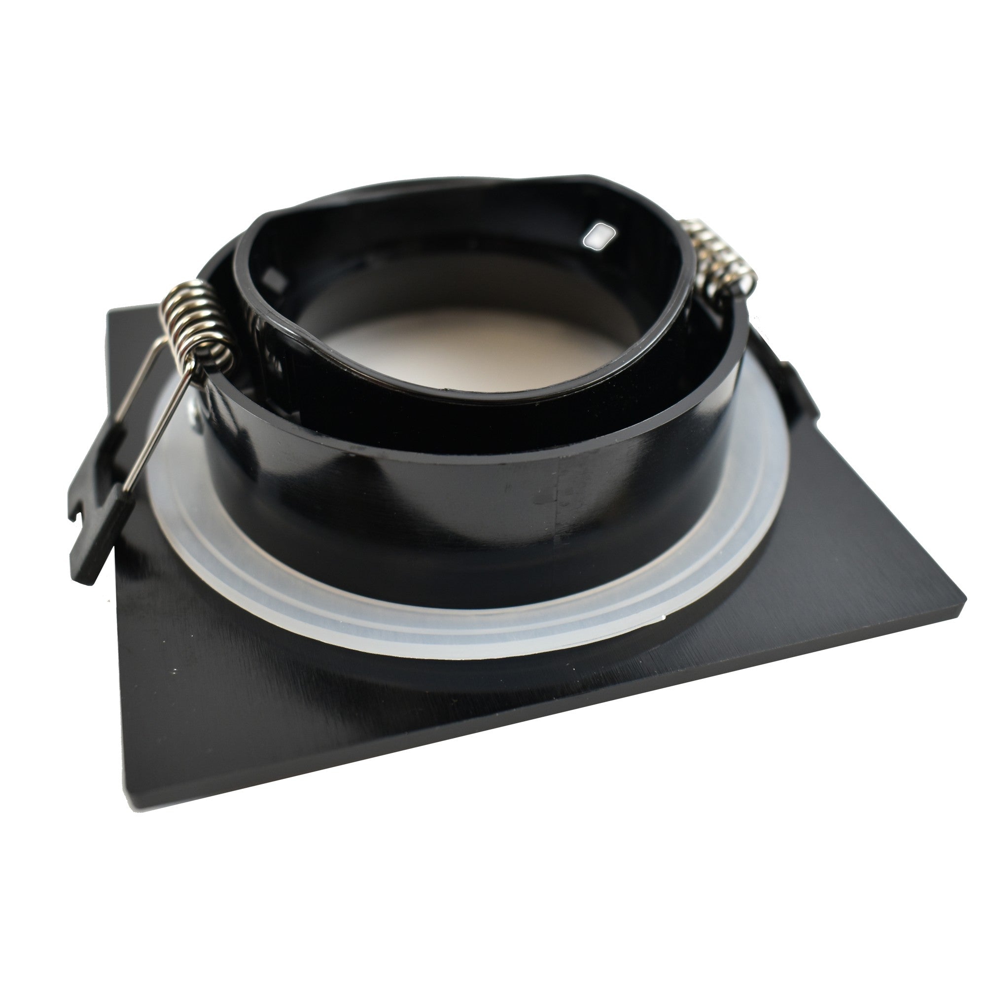 Aro downlight cuadrado para bombilla GU10/MR16 - Difusor opal - Corte Ø 75-80 mm - IP54
