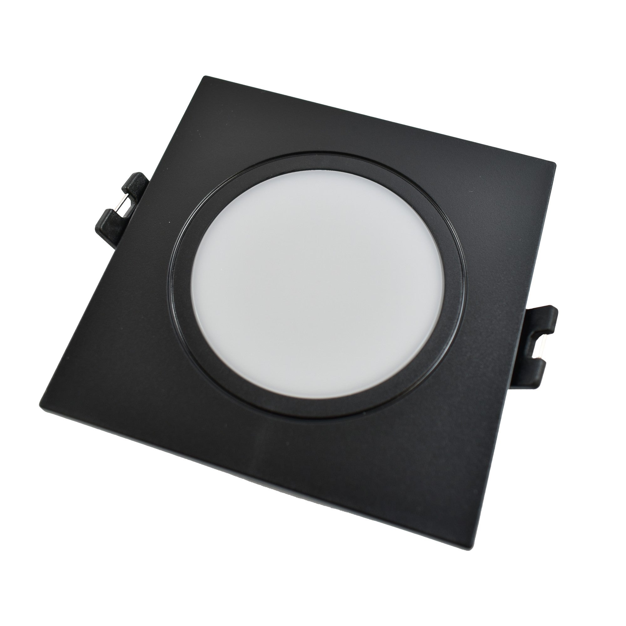Aro downlight cuadrado para bombilla GU10/MR16 - Difusor opal - Corte Ø 75-80 mm - IP54