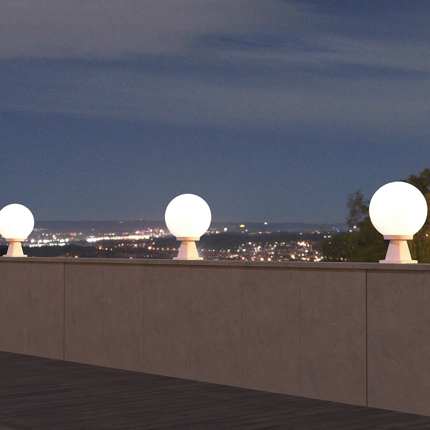 Farol de pie exterior esfera FUMAGALLI "Disma/G250" opal - E27