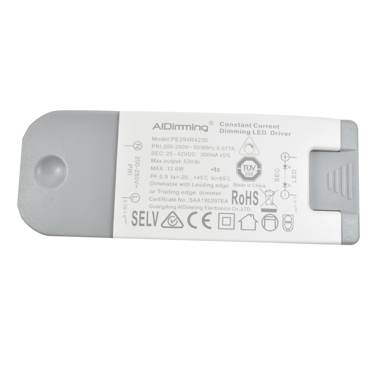 Driver regulable TRIAC corriente constante 25-42V 12.6W 300mA