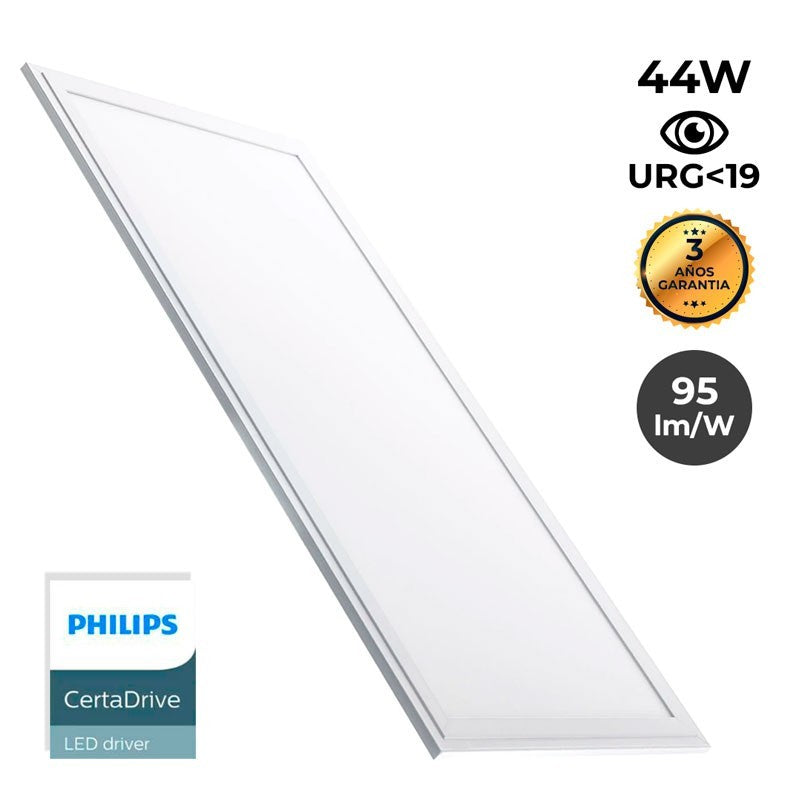 Pack de 12 paneles LED slim 120X30 cm -  Driver Philips - 44W - UGR19 - IP40