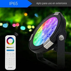 Foco proyector LED 9W RGB+CCT control por RF/WiFi - IP65