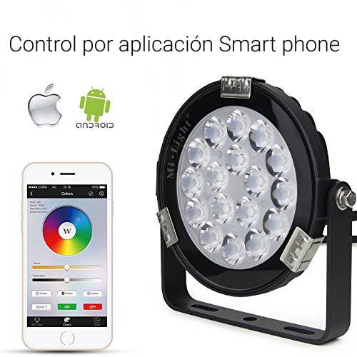 Foco proyector LED 9W RGB+CCT control por RF/WiFi - IP65