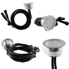 Kit 6 focos LED empotrables en suelo Ø40x20mm 0,4W 12V-DC IP67
