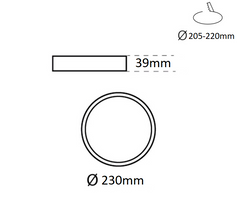 Downlight LED CCT - 40W - IP44 - Corte Ø 205-220mm