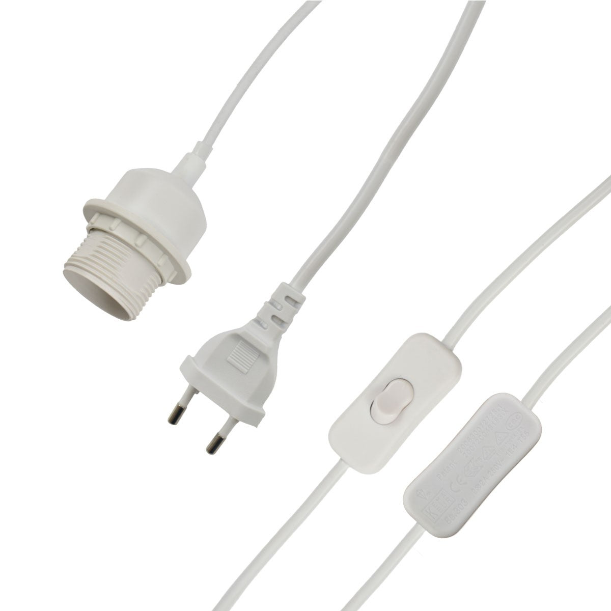 Lámpara colgante de mimbre "Tien" con interruptor y enchufe