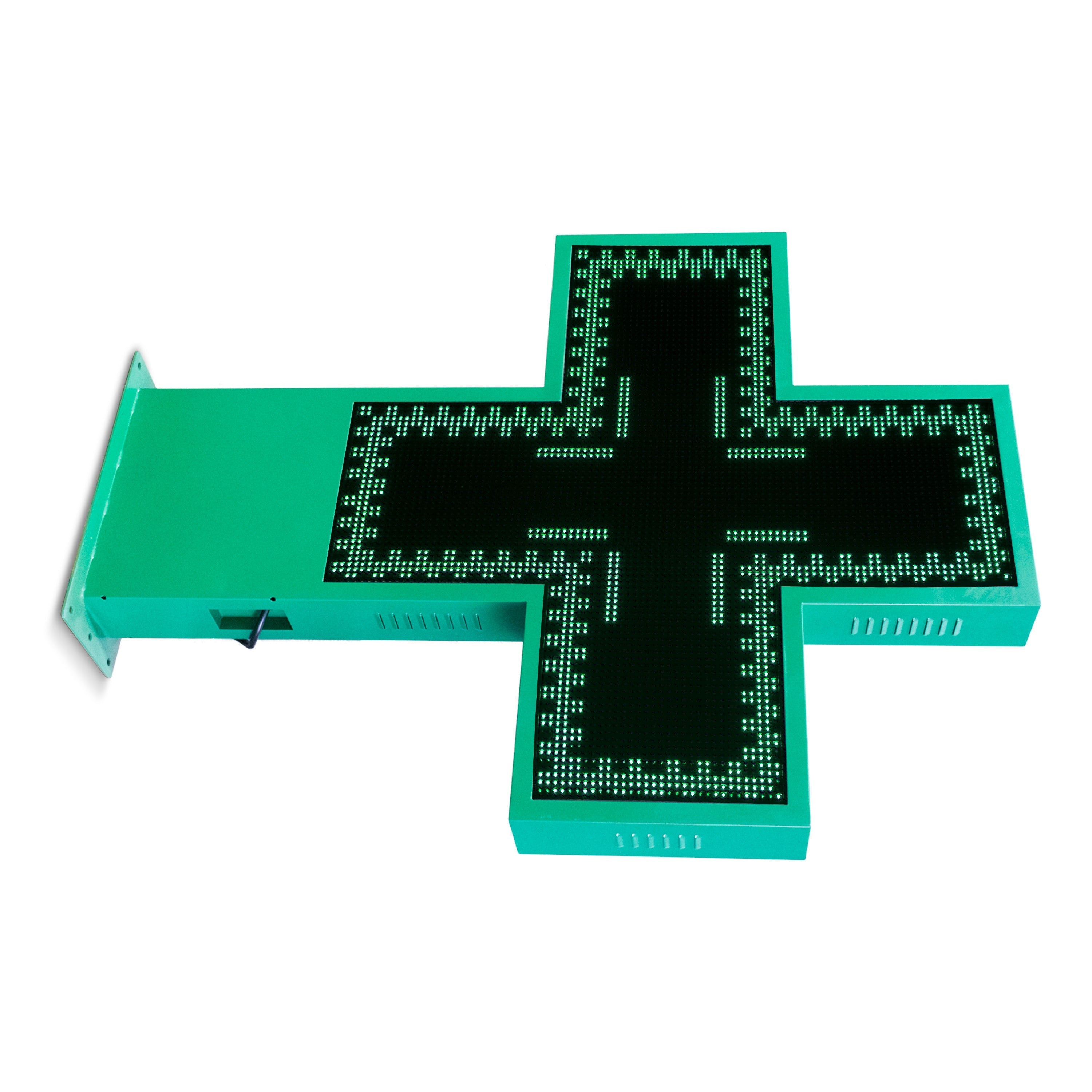 Cruz de farmacia LED monocolor verde programable P10 - Exterior - 96x96cm