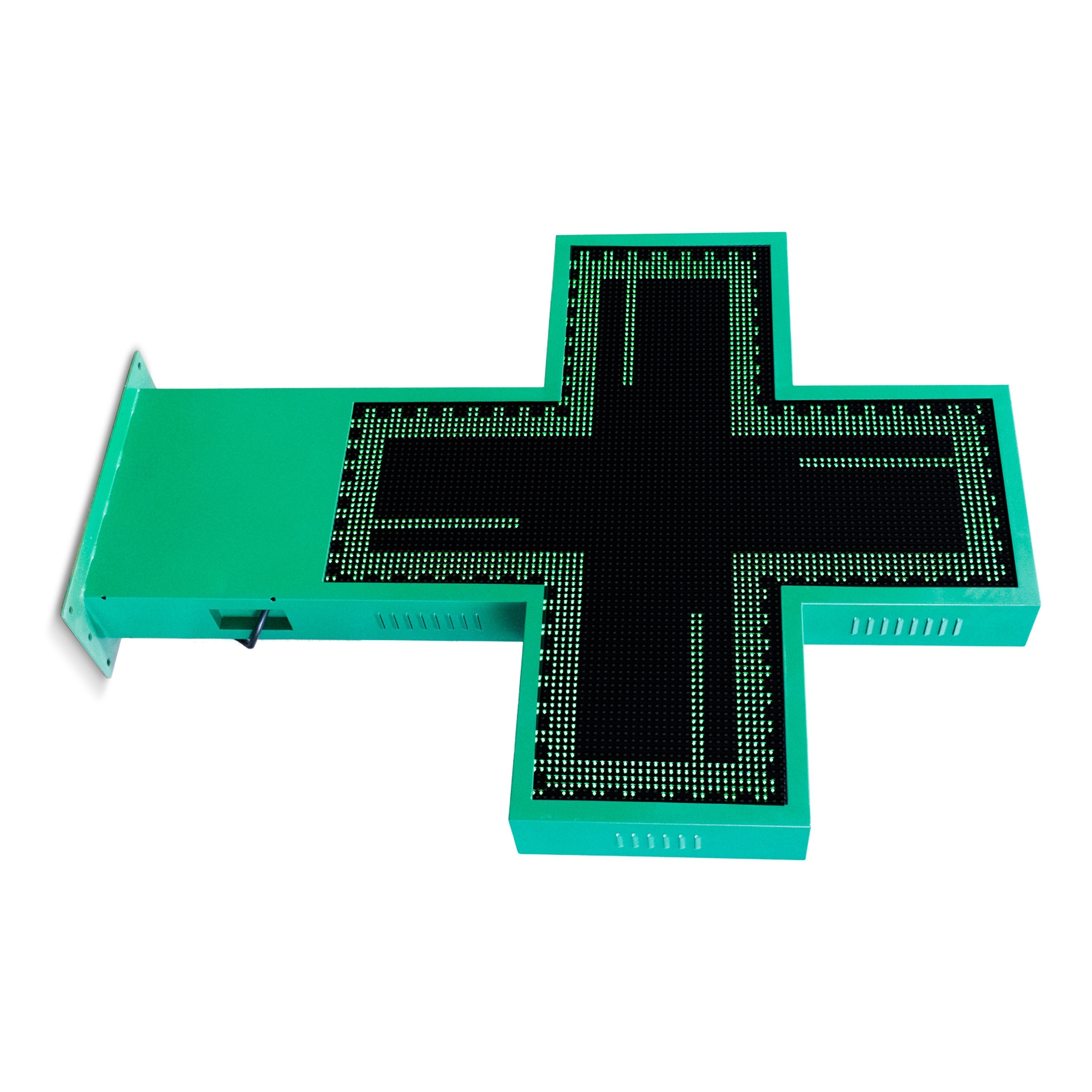 Cruz de farmacia LED monocolor verde programable P10 - Exterior - 96x96cm