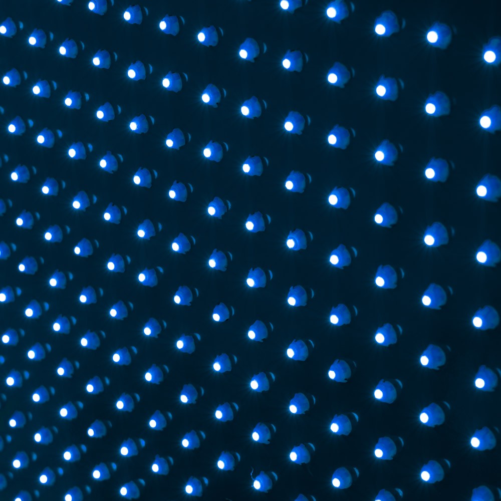 Cruz de veterinaria LED monocolor azul - 50x50cm - Doble cara - Exterior