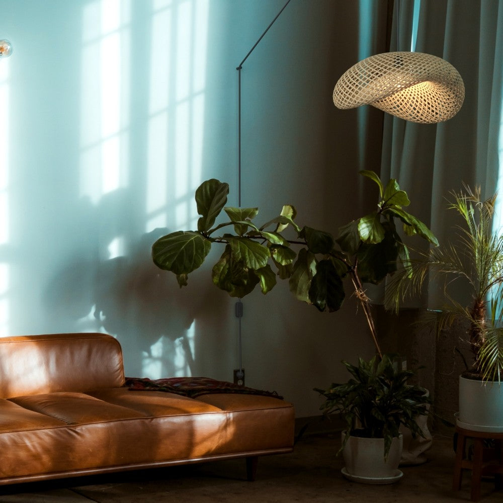 Lampara colgante de mimbre "Vimet Lite" con interruptor y enchufe