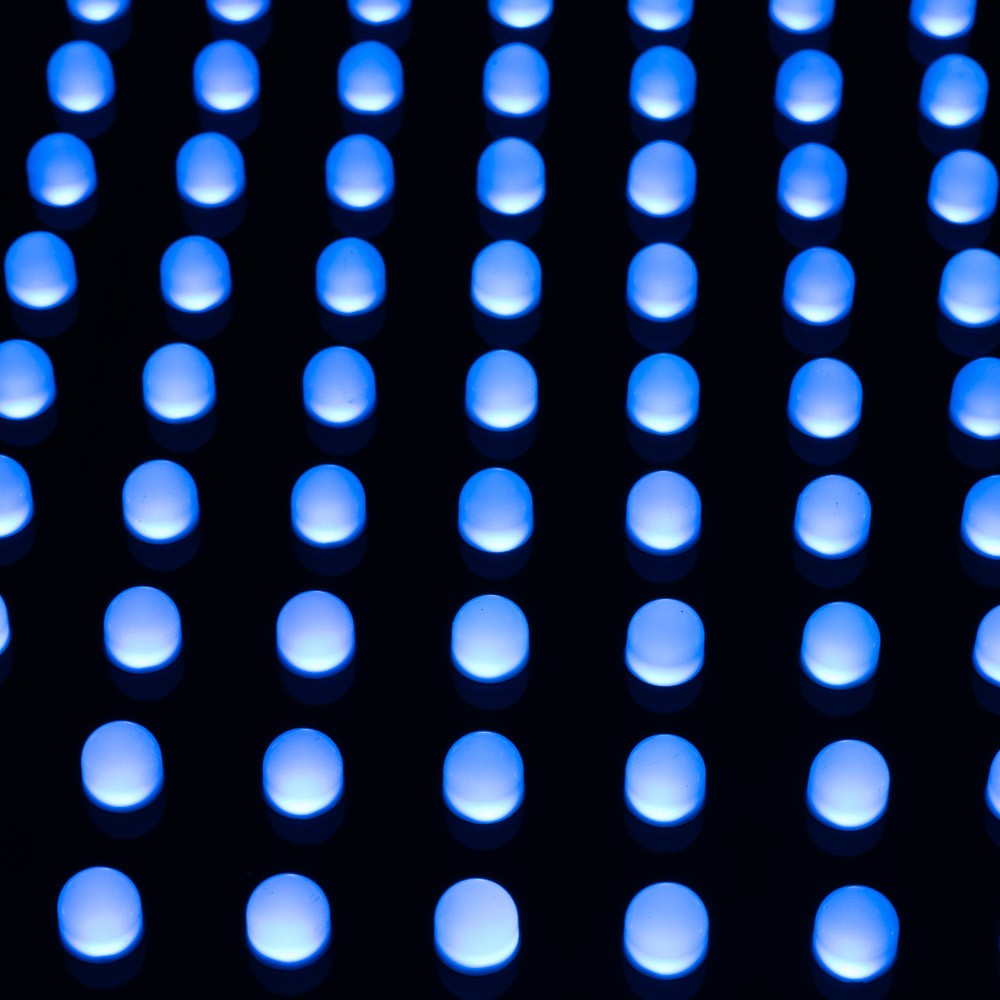 Cruz de veterinaria LED monocolor azul - 60x60cm - Una cara - IP20