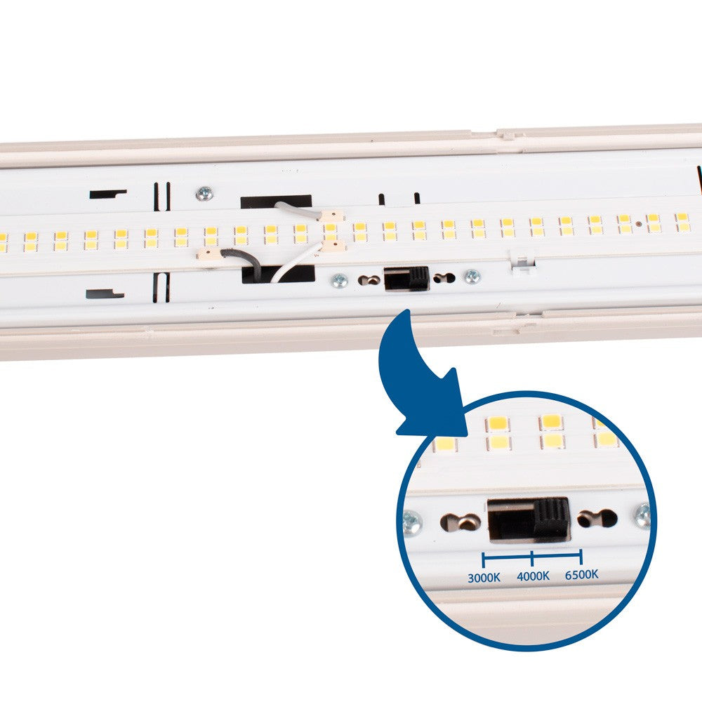 Pantalla estanca LED lineal conectable CCT con sensor de movimiento- 150cm - 56W - IP65