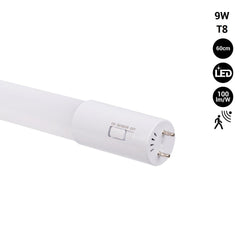 Tubo LED 60cm T8 con sensor de movimiento microondas - 9W - 100lm/w - 6000K