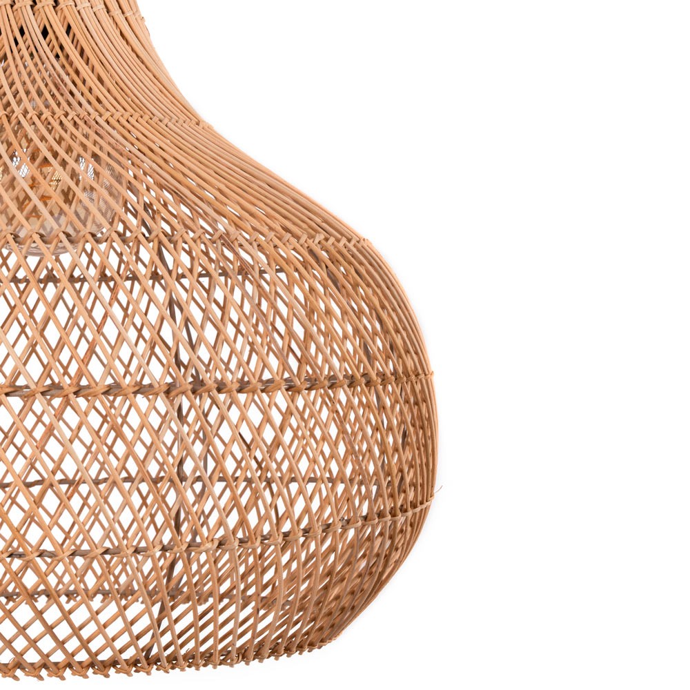 Lámpara colgante de mimbre "Samoa" con interruptor y enchufe