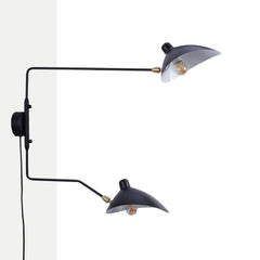 Aplique de pared de diseño "Louise" con interruptor y enchufe - 2xE27