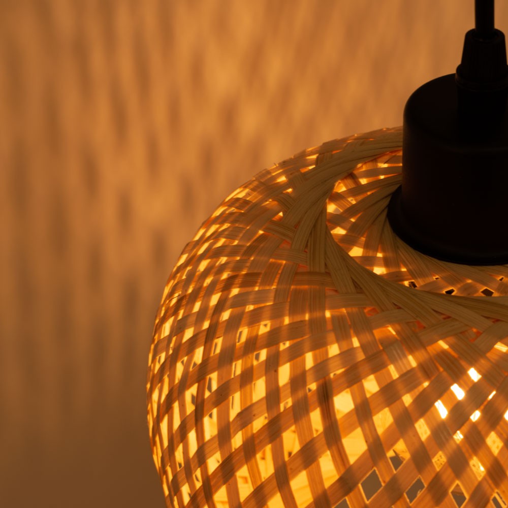 Aplique de pared madera y mimbre "Shelley" - E27